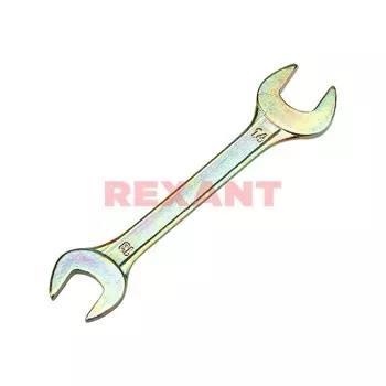 Ключ гаечный рожковый 13x14 мм, углеродистая сталь, REXANT ZINC (12-5827-2)