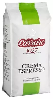 Кофе в зернах Carraro Crema Espresso 1кг, средняя обжарка, смесь арабики и робусты