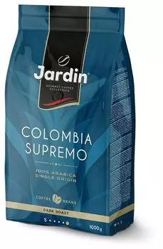 Кофе в зернах Jardin Colombia Supremo 1 кг, темная обжарка, 100% арабика (0605-8)