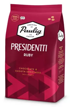 Кофе в зернах Paulig Presidentti Ruby 1кг, средняя обжарка, 100% арабика (17634)