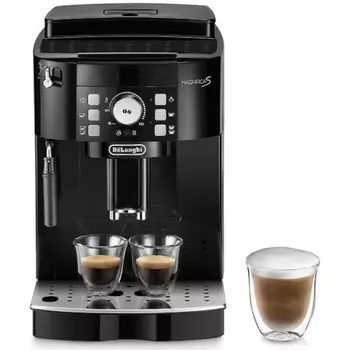 Кофемашина автоматическая DELONGHI ECAM 22.117 B, зерновой / молотый, 1.8 л, ручной капучинатор, черный/серебристый, 1.45 кВт (ECAM 22.117 B)