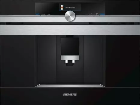 Кофемашина автоматическая Siemens IQ700 CT636LES6, зерновой, 2.4 л, автоматический капучинатор, керамические жернова, дисплей, управление со смартфона, черный/нержавеюща сталь, 1.6 кВт (CT636LES6)