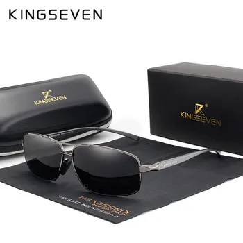 KINGSEVEN винтажные ретро брендовые дизайнерские мужские поляризационные солнцезащитные очки M чёрный