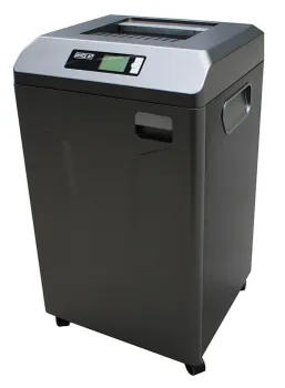 Шредер Office Kit S1150 (1.9x15), секретность 4/P-5, 462 см/мин., перекрестный - 1.9 мм x 1.5 см, объем 115 л, кол-во листов до 22 шт., скрепки, скобы, карты, CD, черный (OK1915S1150)