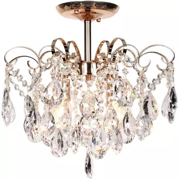 Потолочная люстра хрустальная на штанге 1113/4PL E27*60W Escada Crown Gold с подвесками