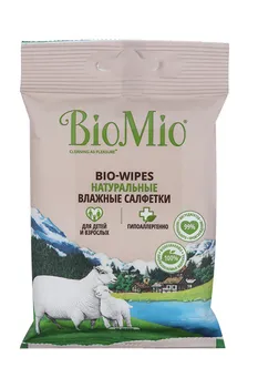Салфетки BioMio Bio-WIPES влажные, 15 шт
