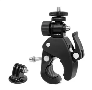 Черный велосипедный руль мотоцикла для Gopro Hero 11 10 9 8 7 6 5 4, крепление на штатив на 360 градусов для YI 4K SJCAM, аксессуары