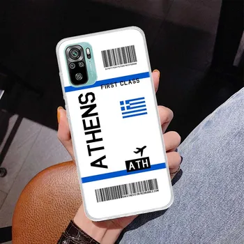 Travel Ticket Label Cover Phone Case For Xiaomi Redmi Note 10 Pro Max 10S 9 9S 9T 8 8T 11T 11S 11 5G 11E 7 6 5 4X Coque Redmi Note 10S