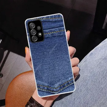 Джинсовый ковбойский джинсовый чехол с принтом для телефона Samsung Galaxy A53 A52 A73 A72 A12 5G A13 A22 A23 A32 A33 A02S A03S A42 A43 A50S Samsung A52