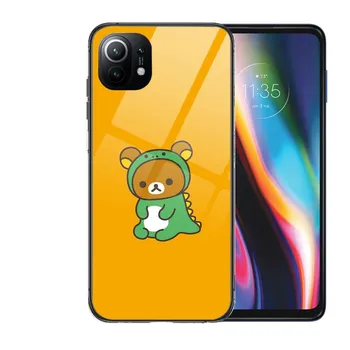 TOPLBPCS милый rilakkuma закаленное стекло чехол для телефона для Redmi Xiaomi 11 Lite pro Ultra 10T 10 9 8 MIX 4 чехол силиконовый чехол Redmi 7