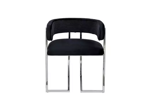 Стул велюр черный/хром (garda decor) черный 61x74x60 см.