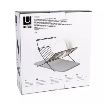 Сушилка для посуды c ковриком хdry (umbra) серый 51.0x30.0x37.0 см.