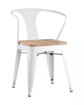 Стул tolix arm wood (stoolgroup) белый 39x79x39 см.