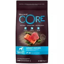 Сухой корм Wellness Core Ocean беззерновой с лососем и тунцом для собак (1,8 кг, )