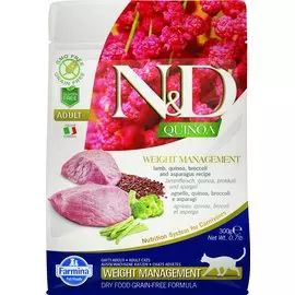 Сухой корм Farmina N&amp;D Quinoa Cat Adult Weight Management с ягненком для кошек с избыточным весом (300 г, Ягненок и киноа)