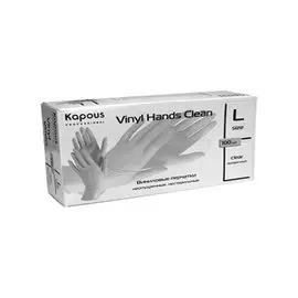Виниловые перчатки размера L Vinyl Hands Clean (2224, L, прозрачные, 100 шт)