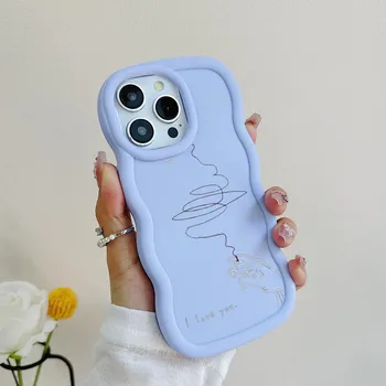 N70 духовно связаны с кем-то Macaron волнистые края телефонные чехлы для iPhone 16 Pro Max Samsung S24 Ultra A35 A54 Redmi Note13 противоударный чехол for iPhone 16 Plus