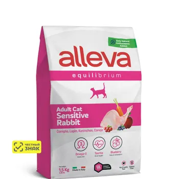 ALLEVA Equilibrium Сухой корм для кошек, с кроликом, 1,5 кг