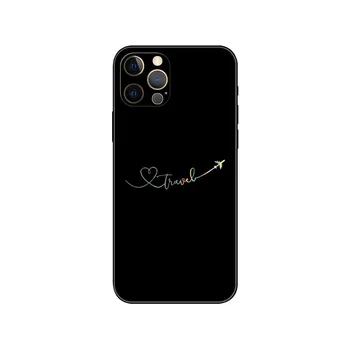 Чехол для телефона с картой самолета для путешествий для iPhone 5 5S se 6 6s 7 8 plus x 10 XR XS 11 12 13 mini pro MAX, черная задняя крышка из ТПУ iphone 5 5S SE 2016
