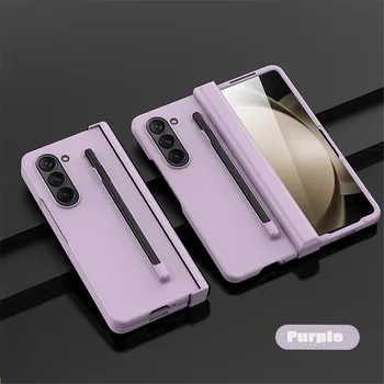 Роскошный ультратонкий чехол-держатель для ручек для Samsung Galaxy Z Fold 5 5G, матовый чехол с защитной пленкой для экрана, противоударный чехол, чехлы For Galaxy Z Fold5