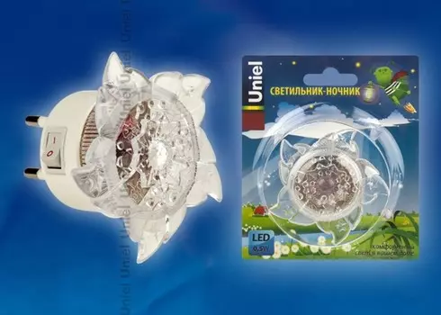 Ночник Uniel DTL-308-Цветок/RGB/4LED/0,5W (10320)