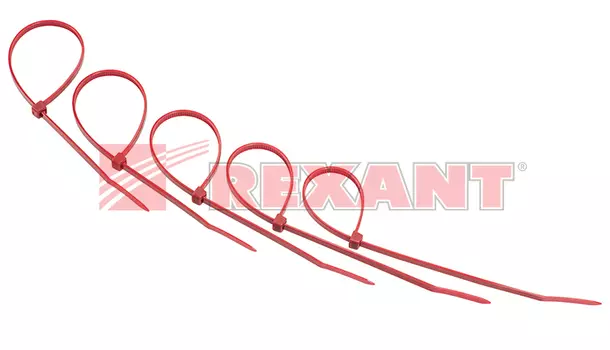 Хомут nylon Rexant 200 х 4.0 мм 25шт красный