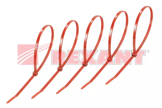 Хомут nylon Rexant 300 х 5.0 мм 25шт красный
