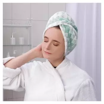 Чалма для сауны или душа, микрофибра, с пуговкой