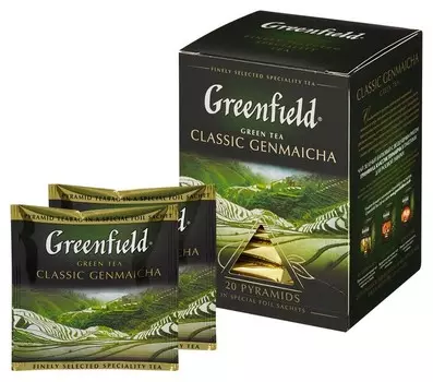 Чай Greenfield Genmaicha зеленый фольгир. 20пак/уп 1155-08