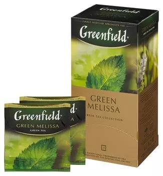 Чай Greenfield Green Melissa зеленый фольгир.25пак/уп 0435-10