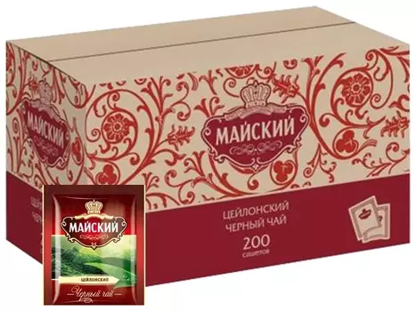 Чай майский черный, 200 пакетиков в конвертах по 2 г, 101009