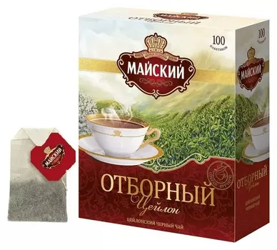 Чай майский черный отборный 100пакx2г 724403