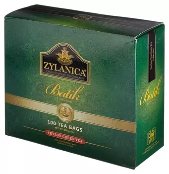 Чай Zylanica Batik Design зеленый, 100 пакx2гр/уп