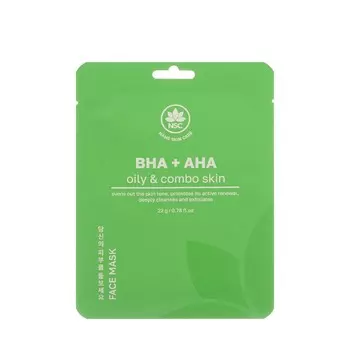 Очищающая маска для лица для жирной и комбинированной кожи NSC BHA + AHA Oily & Combo Skin 22г