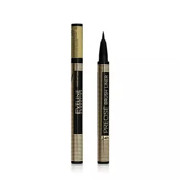 Подводка - фломастер для век Eveline Precise Brush Liner ультрастойкая , Черная 7г