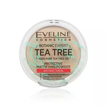 Пудра для лица Eveline Tea tree антибактериальная матирующая 004 Beige 9г