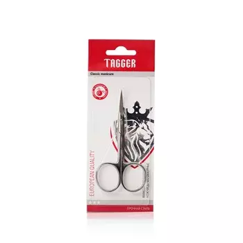 Ножницы Tagger для маникюра с загнутыми кончиками Серебро