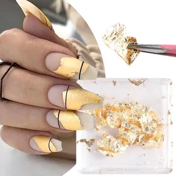 1 г мини-дизайн ногтей, красочная блестящая алюминиевая фольга, 3D чешуйчатая наклейка, УФ-гель-лак, полное покрытие, лазерная пайетка розового золота