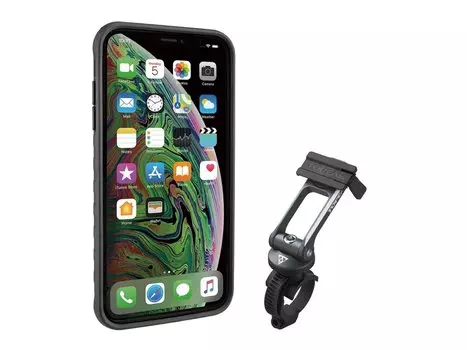 Чехол для смартфона c креплением TOPEAK RIDECASE W/RIDECASE MOUNT WORKS WITH iPHONE XS MAX, черно-серый, TT9858BG
