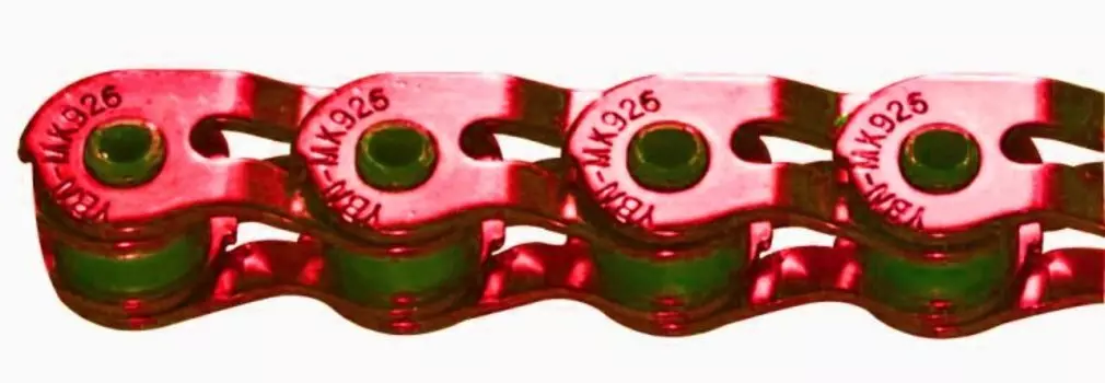 Цепь для велосипеда с замком CLARK`S CL918-TP HALF LINK, 1/2"x1/8", 102 звена, красная, 3-142