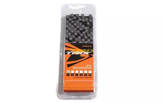 Цепь TRIX для 1 скорости, 1/2"х1/8", 112 звеньев, пин 8.9мм, с замком, серая, CH-TX-410-G