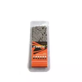 Цепь TRIX для 1 скорости, 1/2"х1/8", 112 звеньев, усиленная, пин 8.9мм, с замком, серебристая, CH-TX-410NP-1-SL
