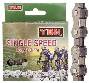 Цепь велосипедная YBN S410, 1/2"x1/8", 1 скорость, 110 звеньев, в индивидуальной упаковке, 570075