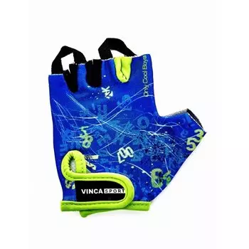 Велоперчатки детские Vinca sport, синие, VG 939 child letters (Размер: 5ХS)
