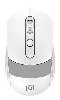 Мышь проводная Oklick 310M, 2400dpi, оптическая светодиодная, USB, белый/серый (1869103)