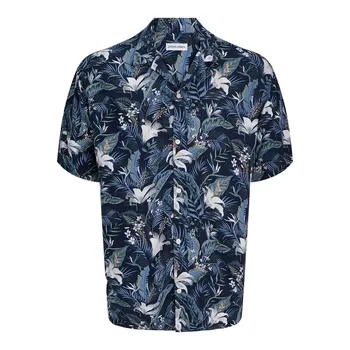 Рубашка с коротким рукавом Jack & Jones Jeff Tropical Aop Resort, синий