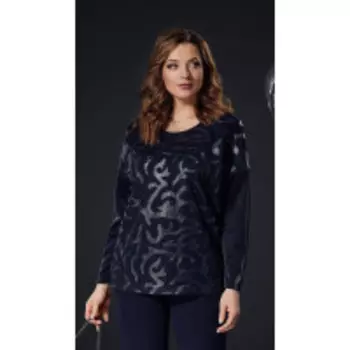 Блузка Andrea Style-00312а В цвете: Синий; Размеры: 50,48