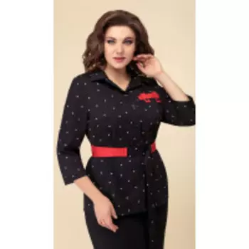 Блузка Дали-3501 В цвете: Черный; Размеры: 50,46,48