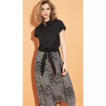 Блузка DiLiaFashion-0458 В цвете: Черный; Размеры: 52,48,44,42