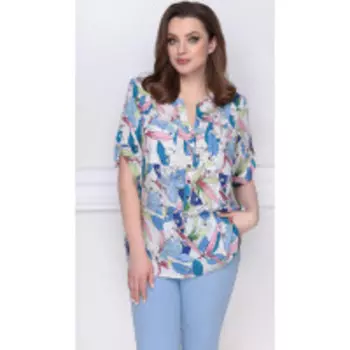 Блузка LeNata-11750/2 В цвете: Голубой, Разноцветный; Размеры: 64